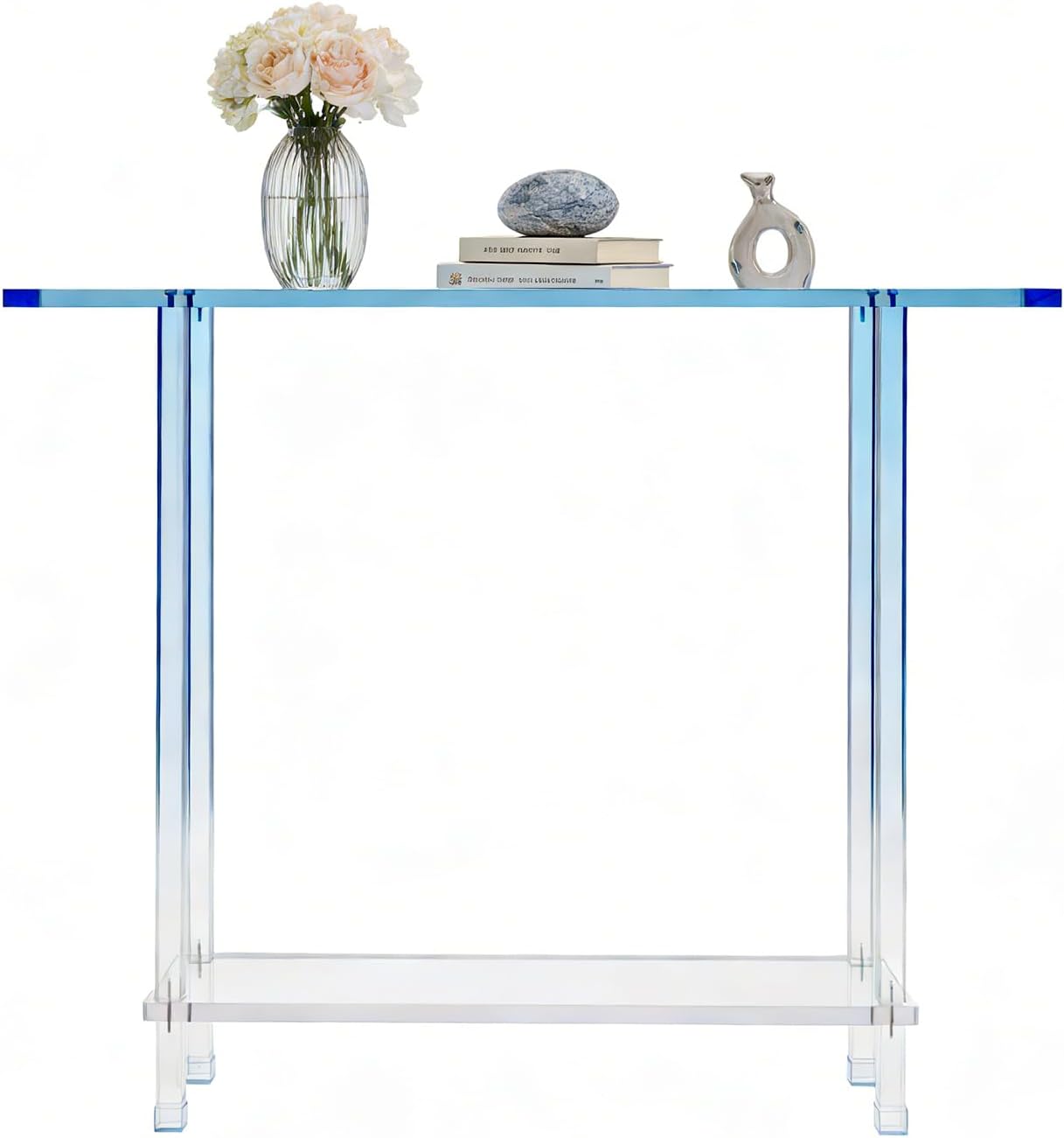 Gradient Blue 2-Tier Acrylic Console Table