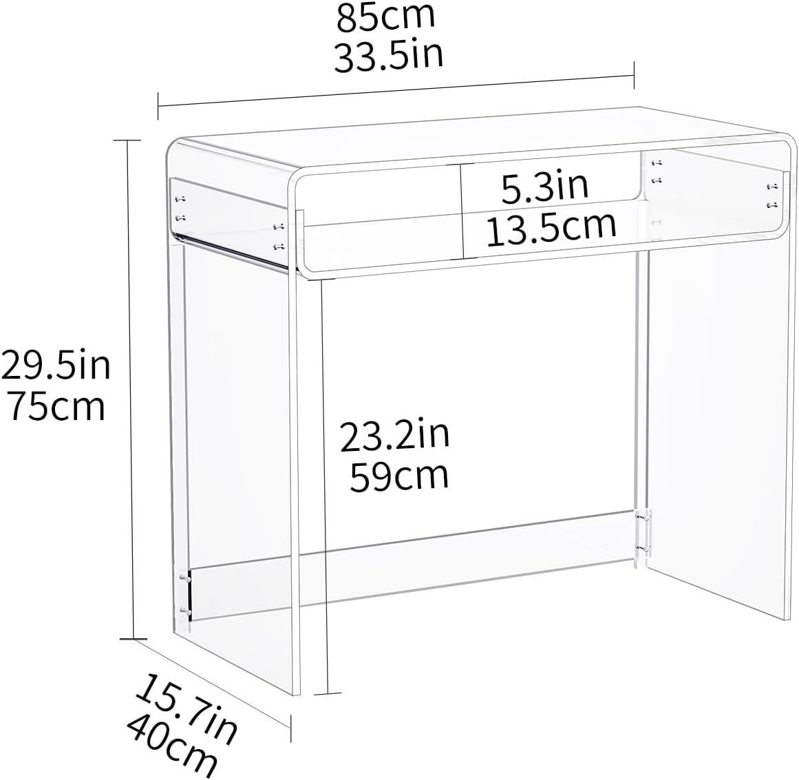 Clear Acrylic Laptop Study Desk