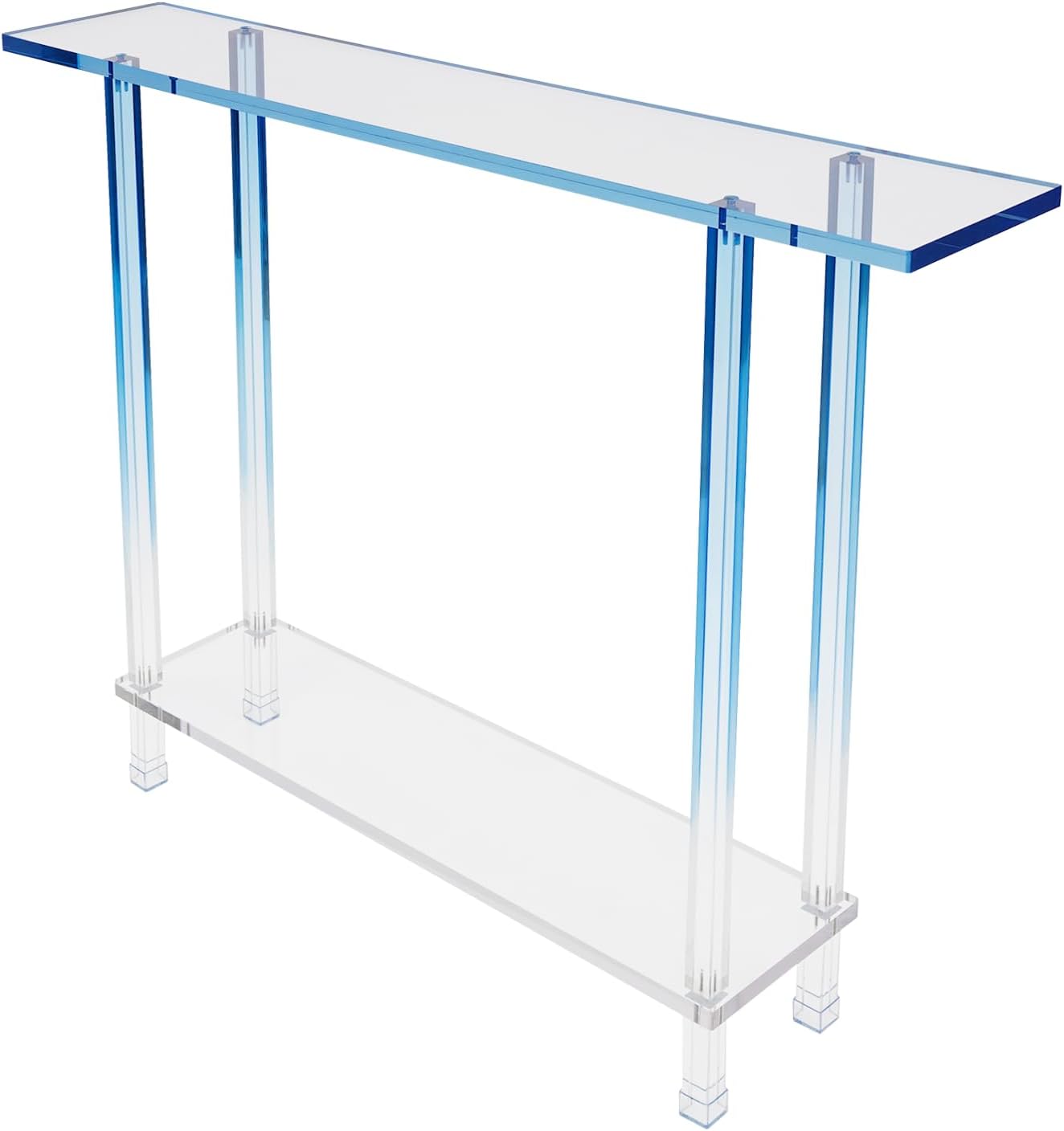 Gradient Blue 2-Tier Acrylic Console Table