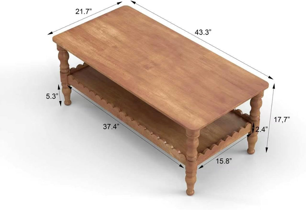 Solid Oak Farmhouse Storage Coffee Table