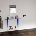 Gradient Blue Leg 2-Tier Narrow Acrylic Console Table