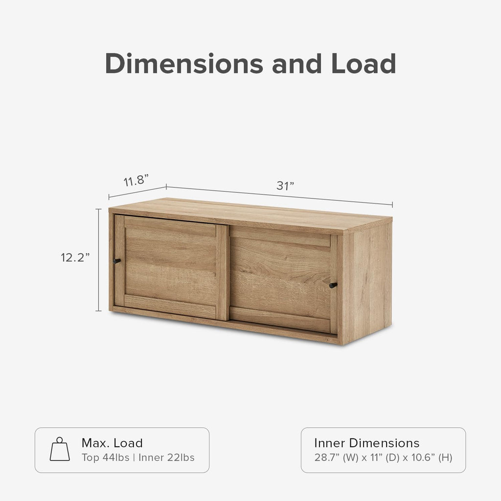 Oak Lauren Modular Floating TV Shelf Twin Set