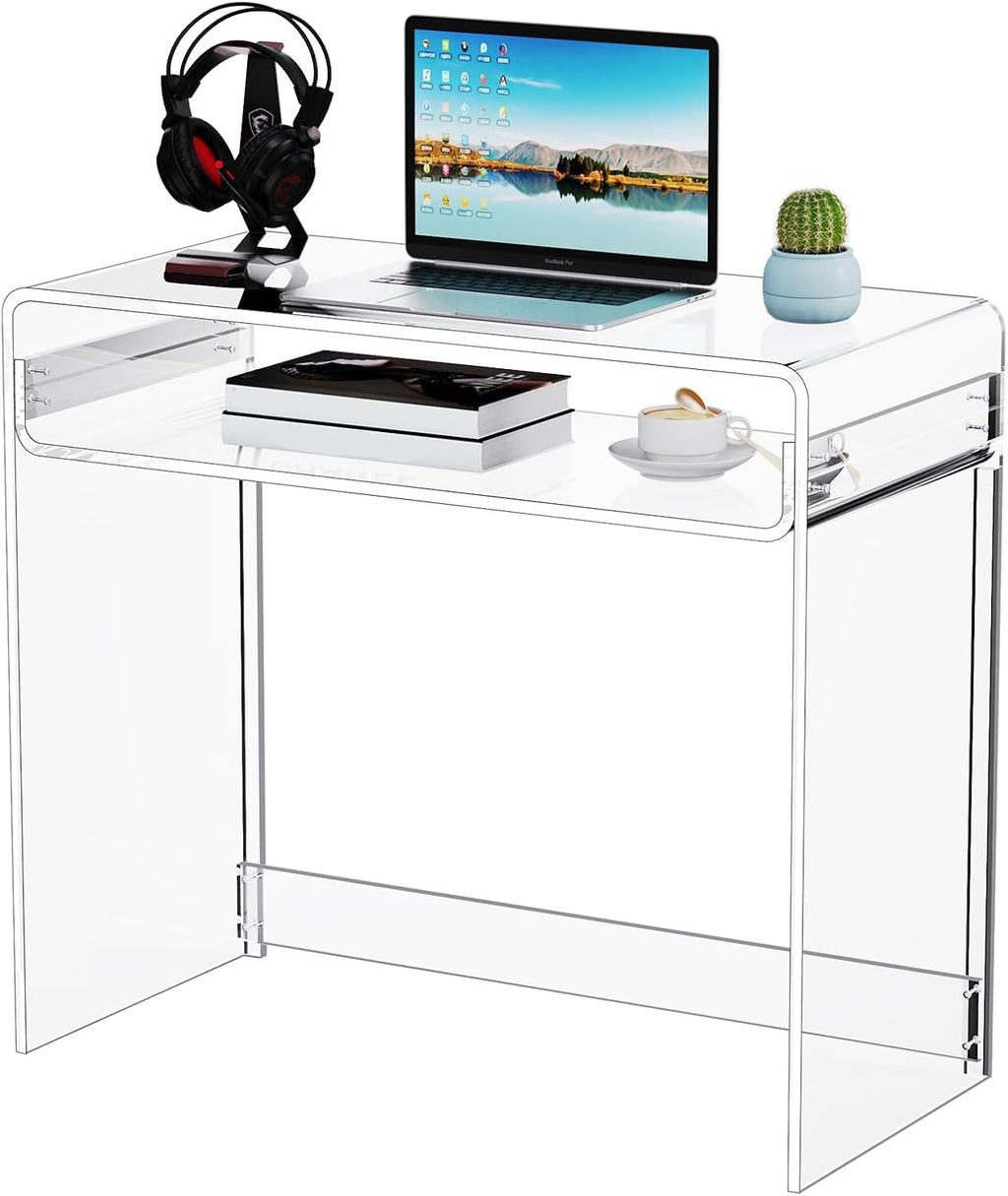 Clear Acrylic Laptop Study Desk