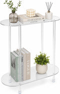 Oval 2-Tier Clear Acrylic Console Table