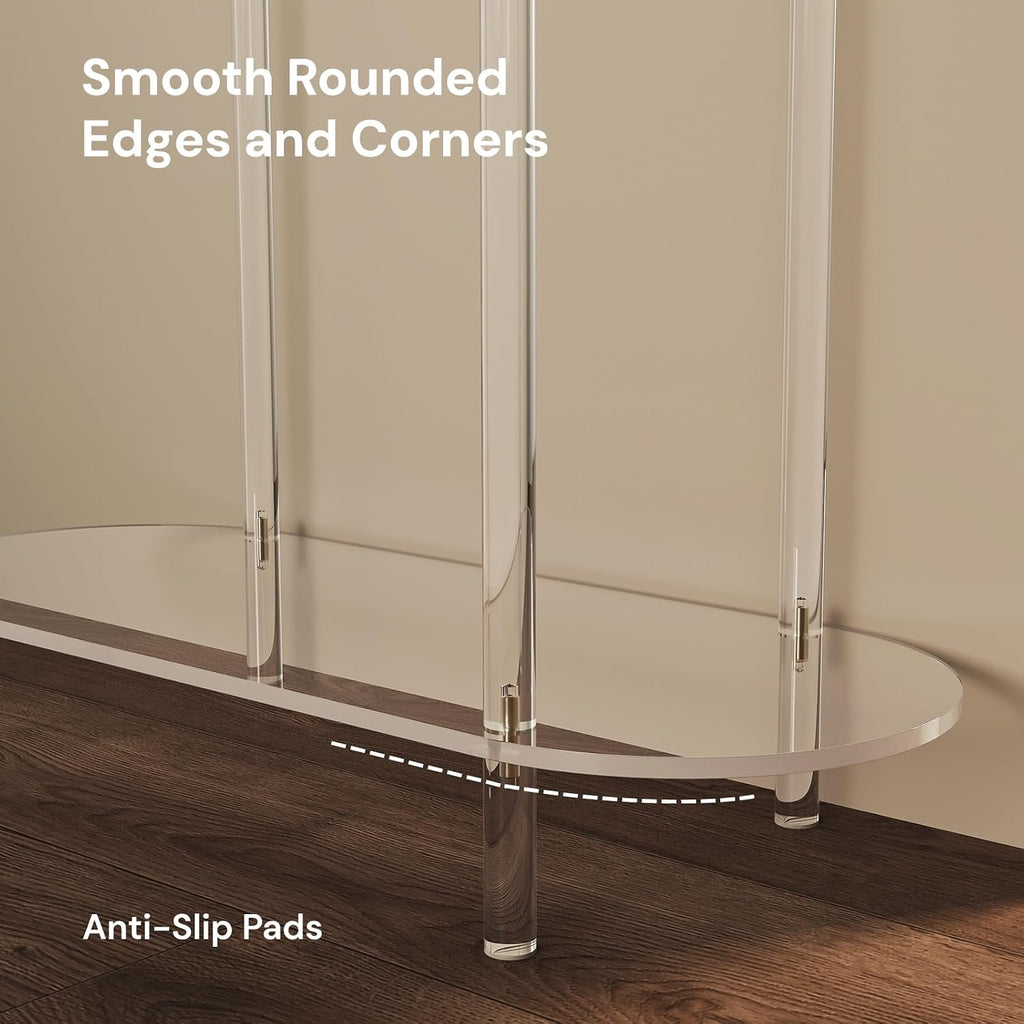 Small Oval 2-Tier Clear Acrylic Console Table