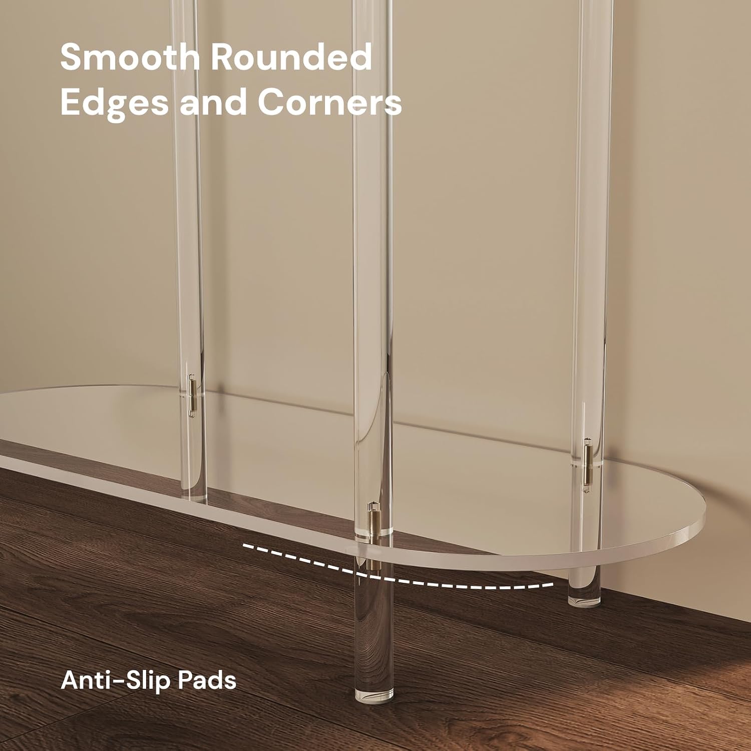 Small Oval 2-Tier Clear Acrylic Console Table