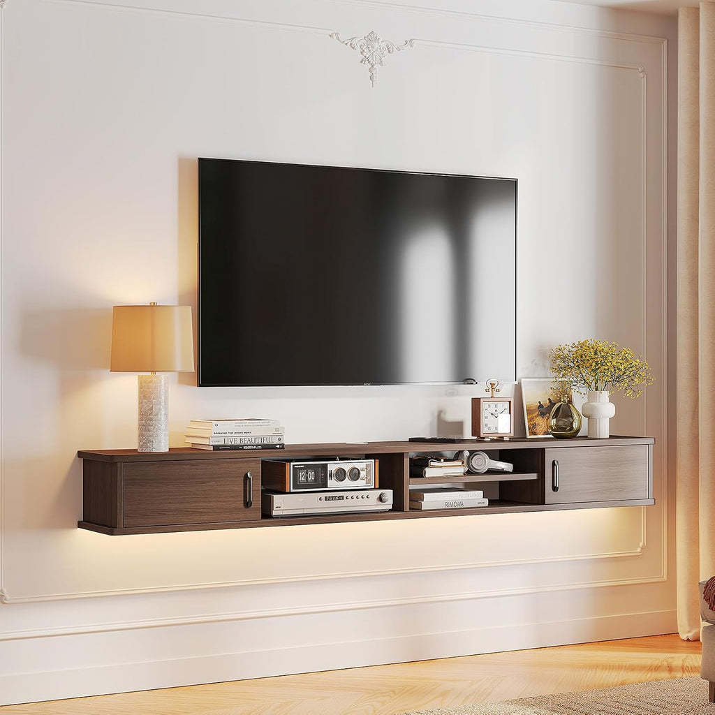 Walnut Wall Mounted Floating TV Stand