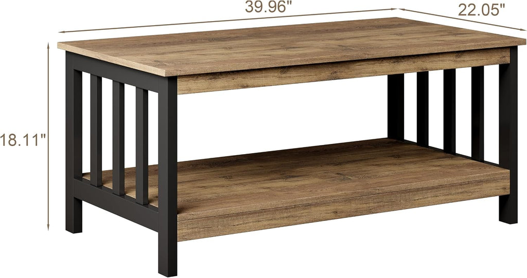Oak Black Farmhouse Coffee Table