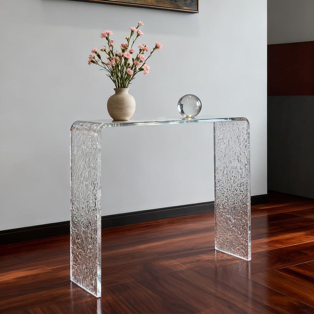 U-Shape Clear 1-Tier Acrylic Console Table