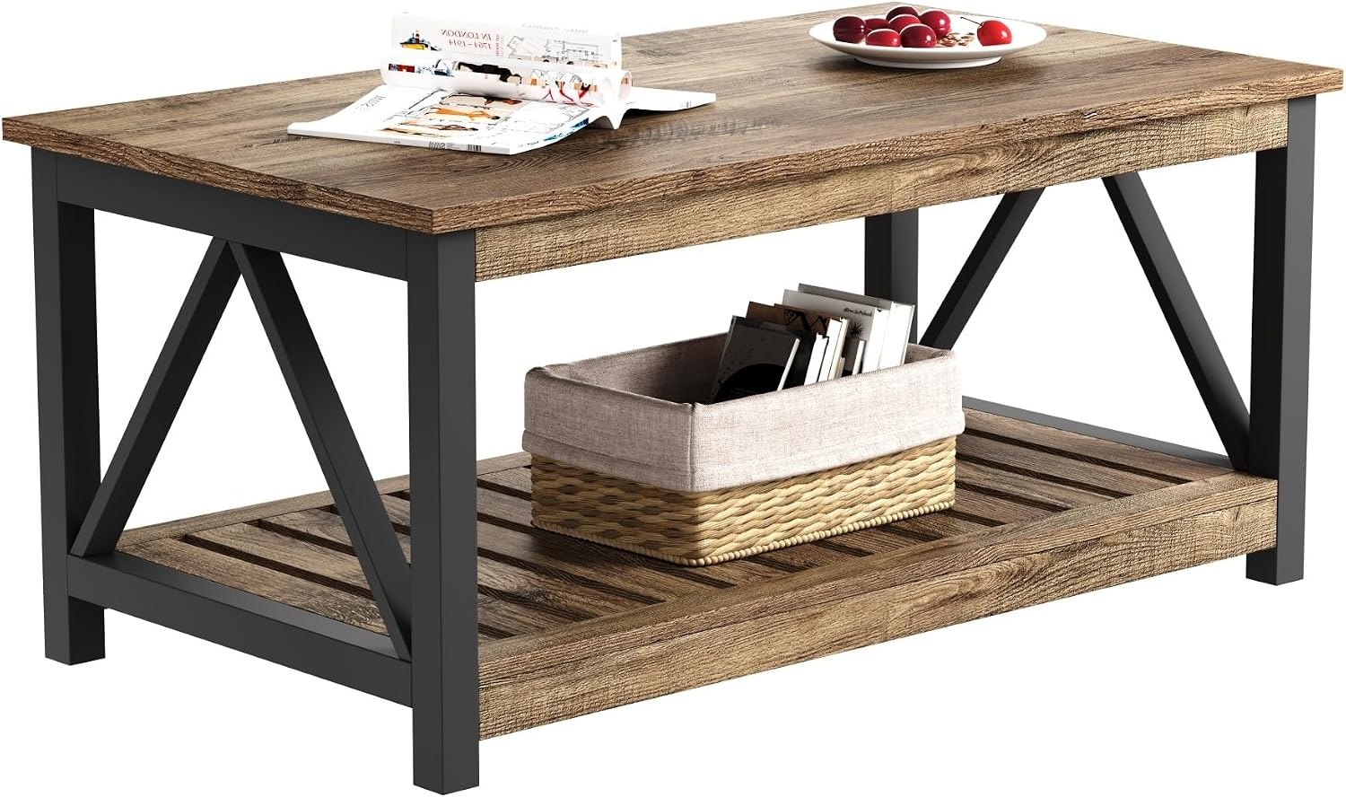 A-Frame Oak Black Farmhouse Coffee Table