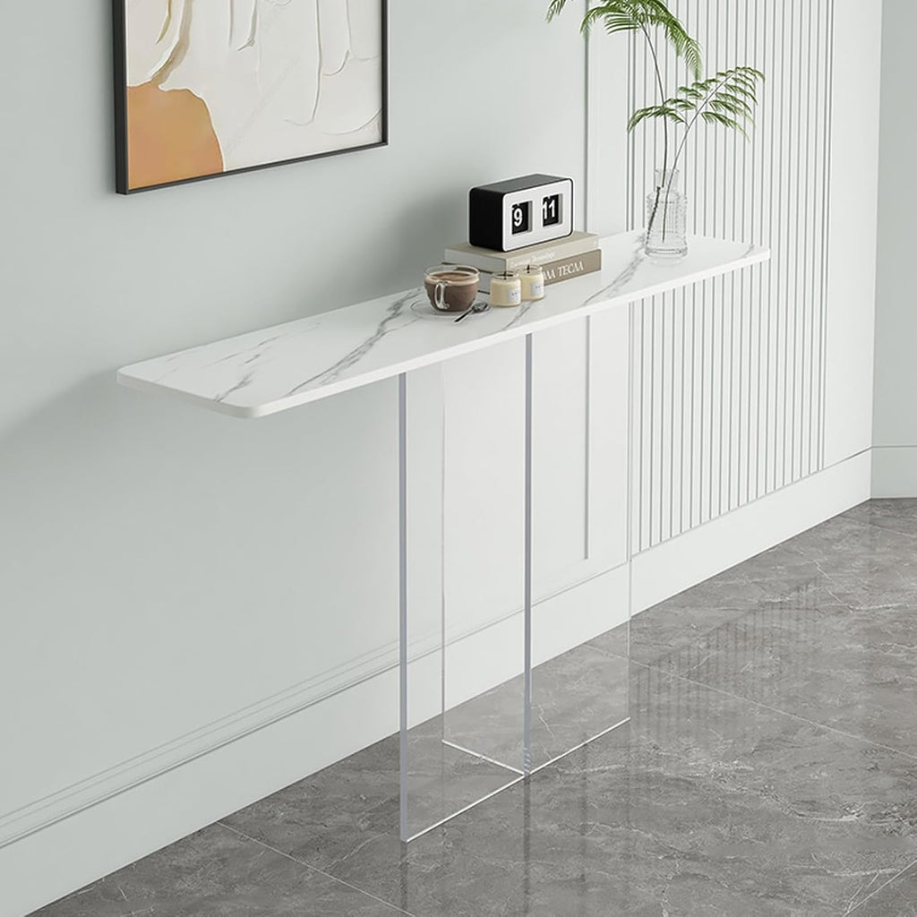 Marble Top clear Acrylic Console Table