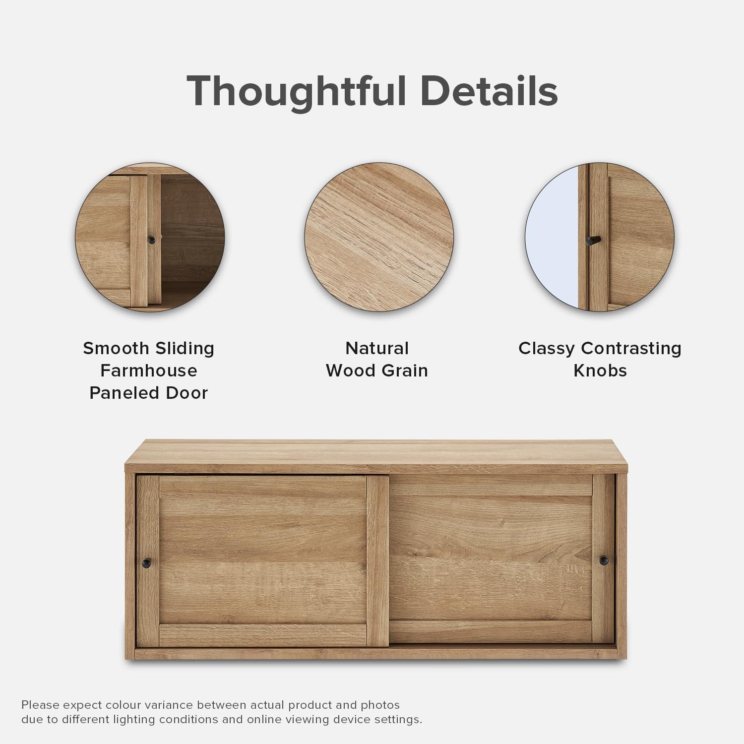 Oak Lauren Modular Floating TV Shelf Twin Set