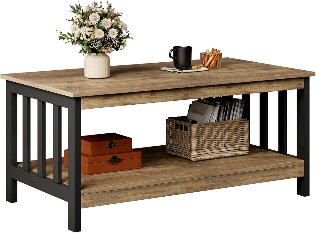 Oak Black Farmhouse Coffee Table