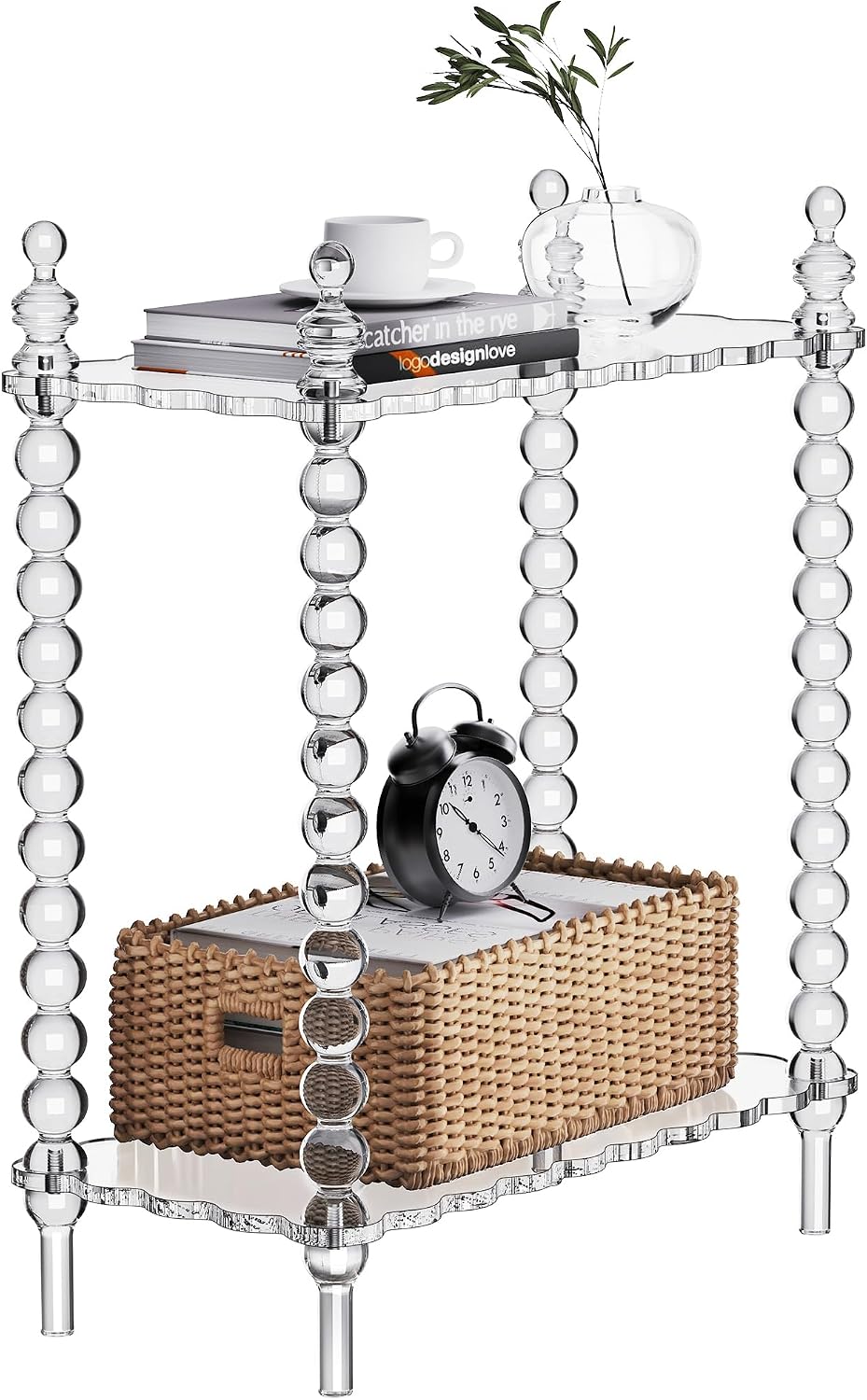 Clear 2-Tier Acrylic Side Table