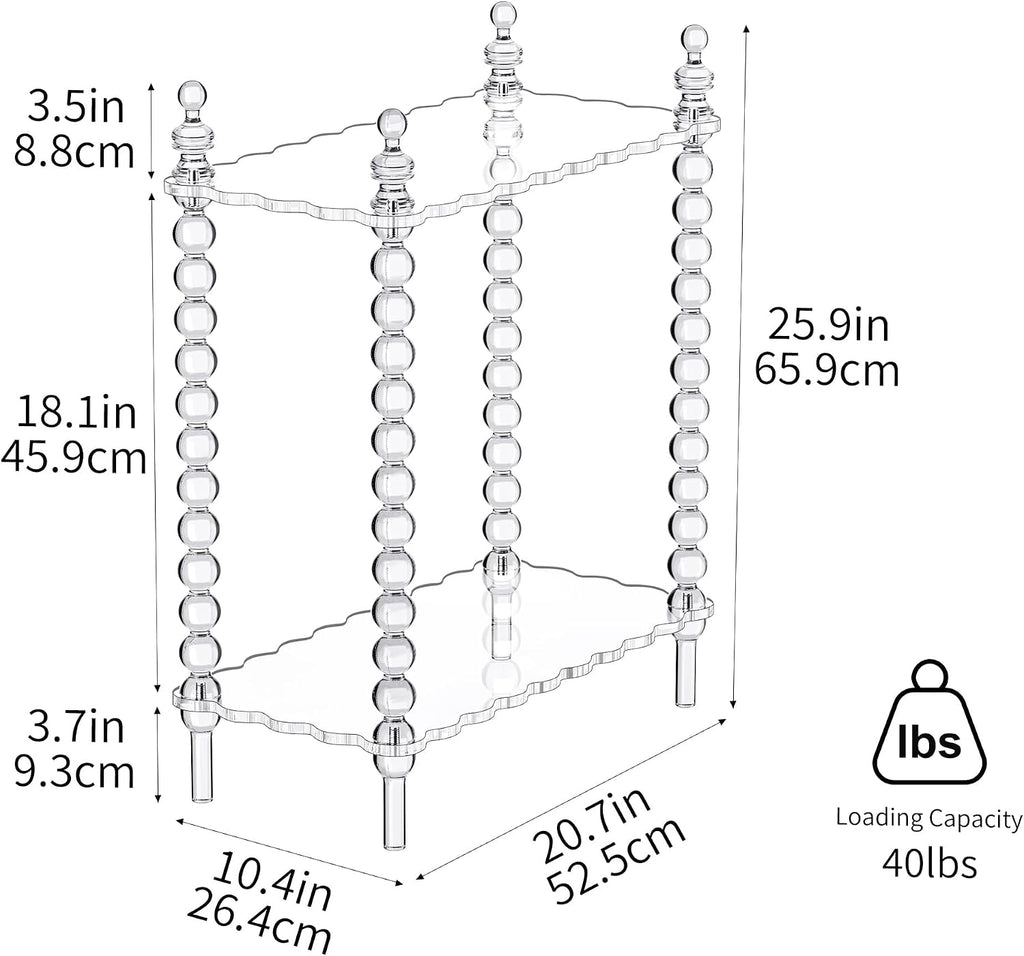 Clear 2-Tier Acrylic Side Table