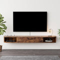 Rustic Brown Wall Mounted Floating TV Cabinet