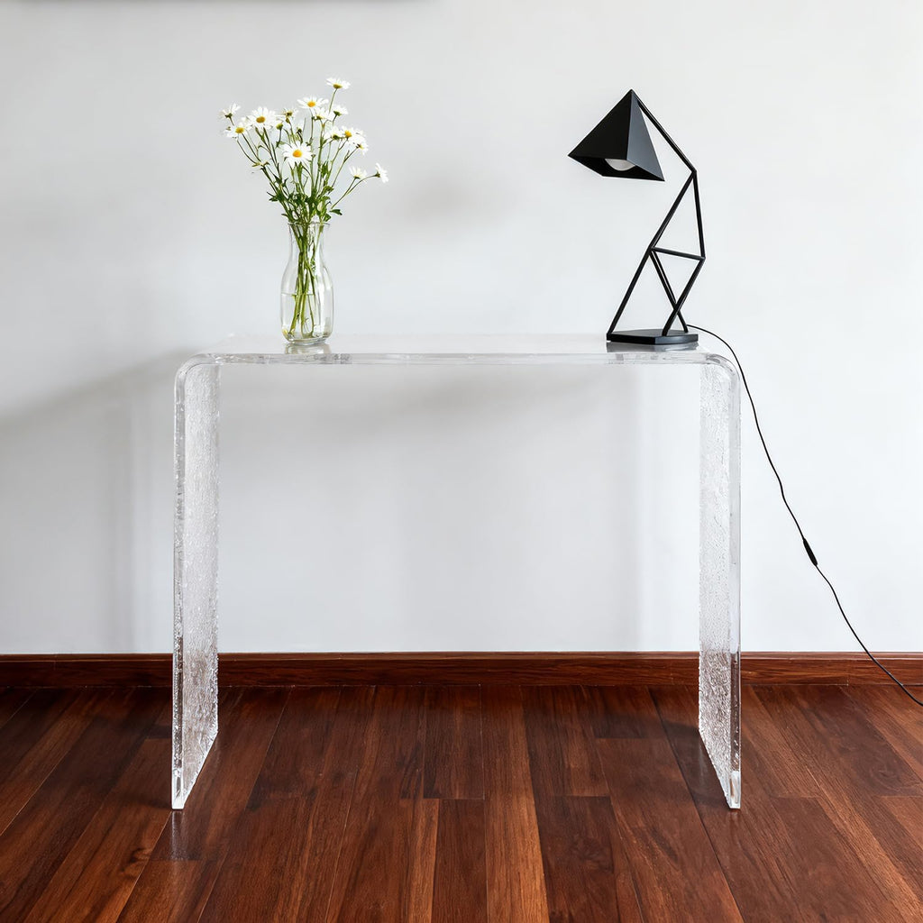 U-Shape Clear 1-Tier Acrylic Console Table