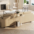 Clear Oval 2-Tier Acrylic Console Table