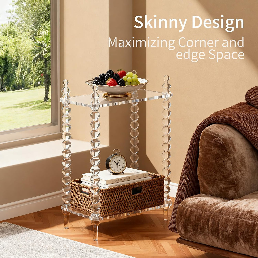 Clear 2-Tier Acrylic Side Table