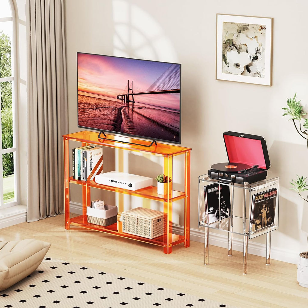 3-Tier Orange Acrylic Console Table