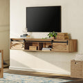 Brown Sliding Barn Door Floating TV Stand