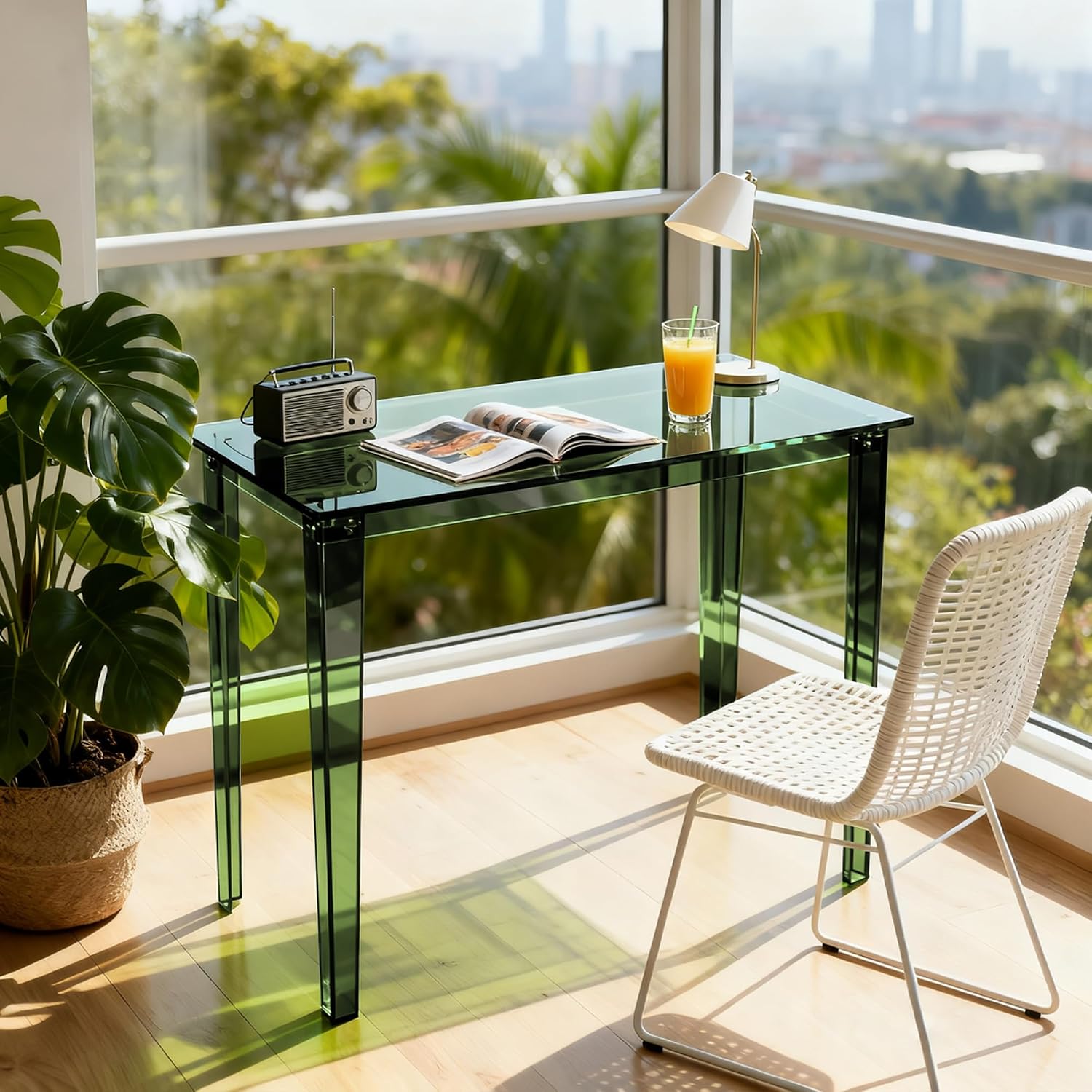 Small Green Clear Acrylic Desk