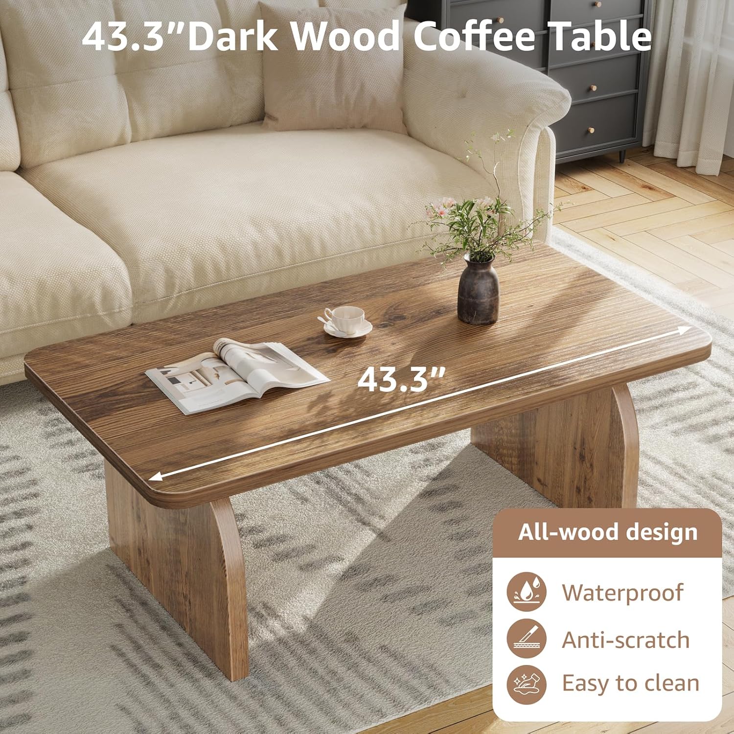 Oak Rustic Farmhouse Coffee Table