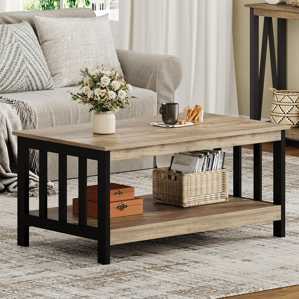 Oak Black Farmhouse Coffee Table