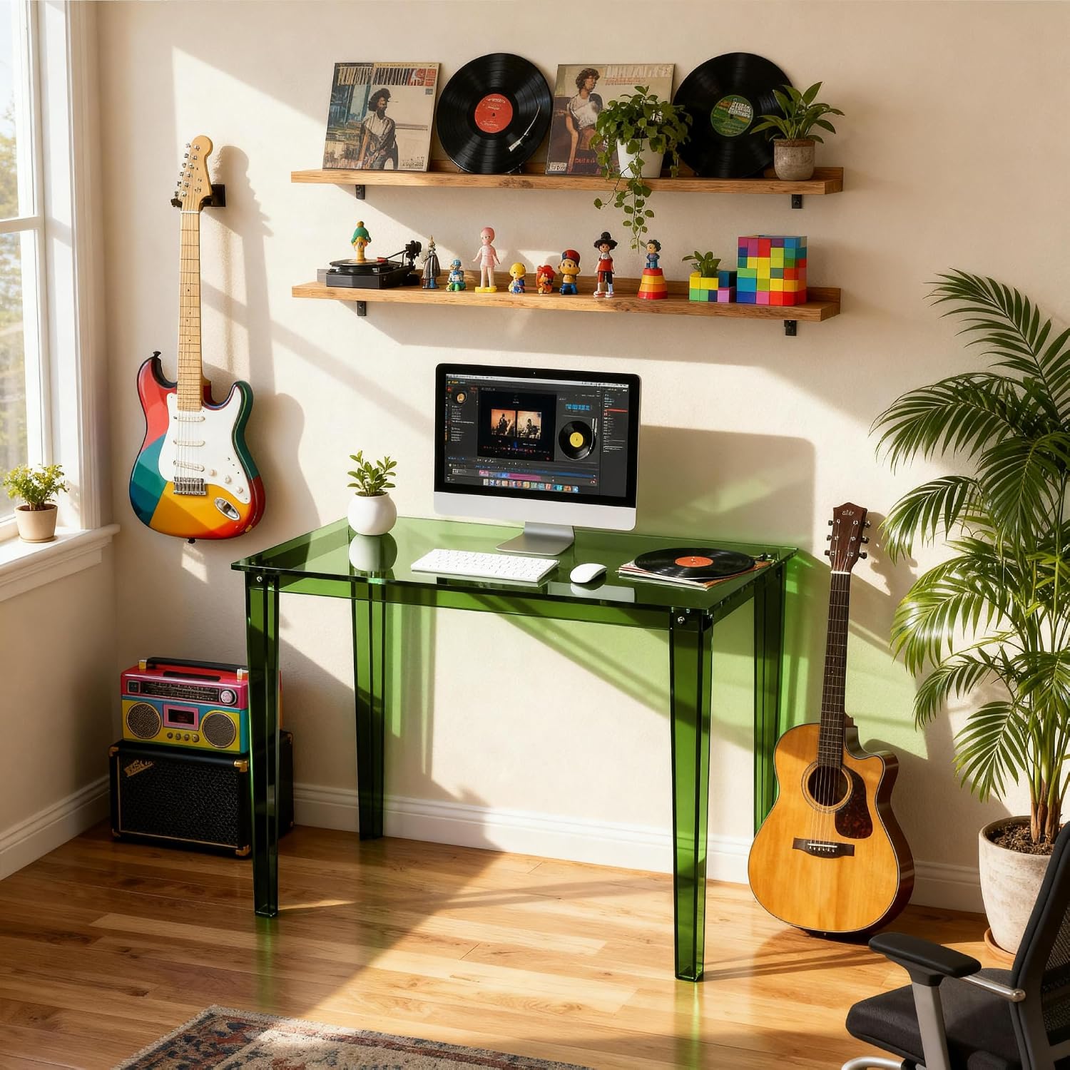 Small Green Clear Acrylic Desk