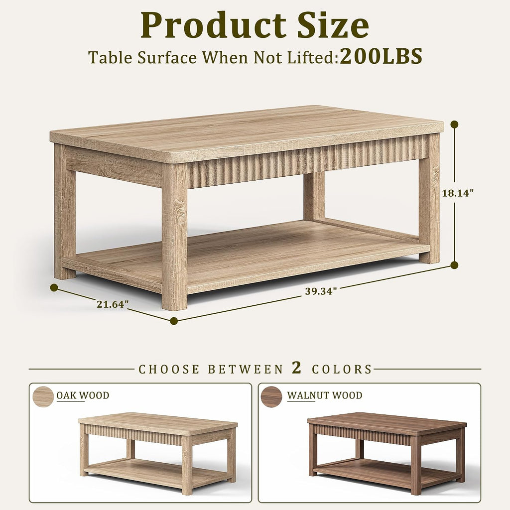 Oak Square Two-Tier Coffee Table