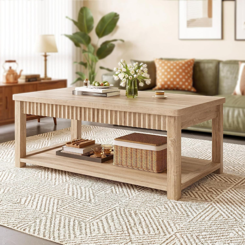 Oak Square Two-Tier Coffee Table