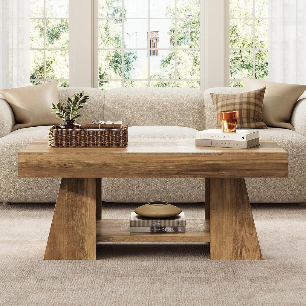 Farmhouse Wooden Storage Coffee Table