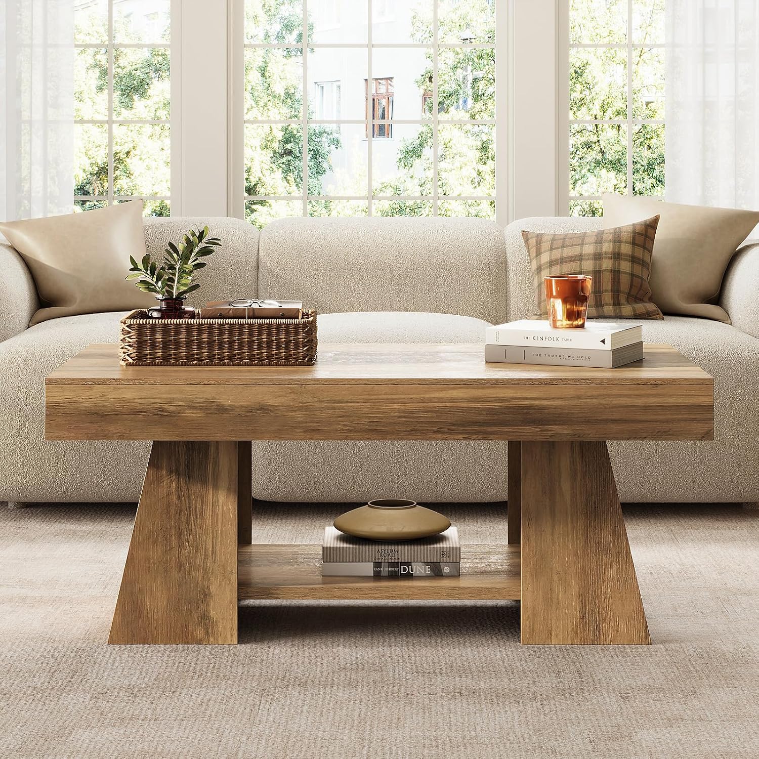Farmhouse Wooden Storage Coffee Table
