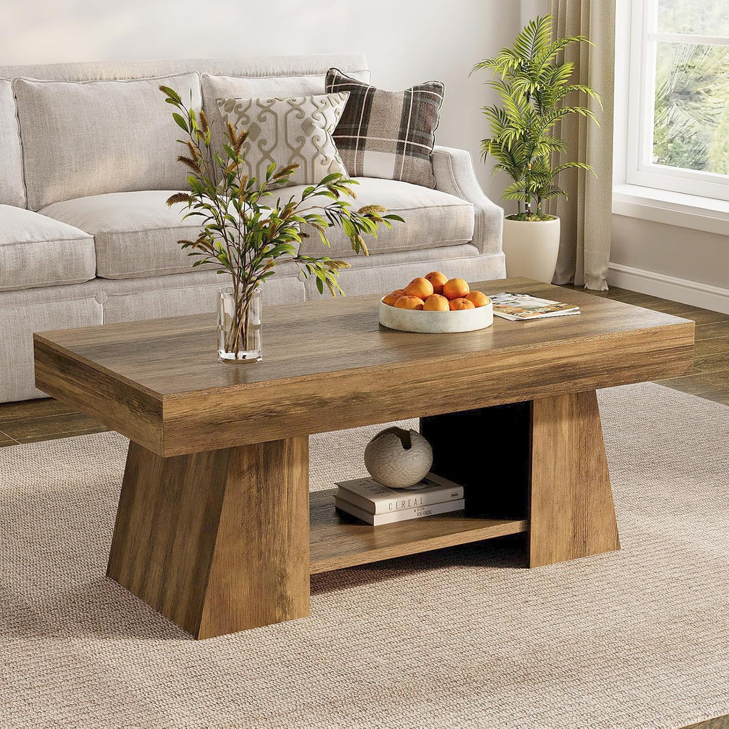 Farmhouse Wooden Storage Coffee Table