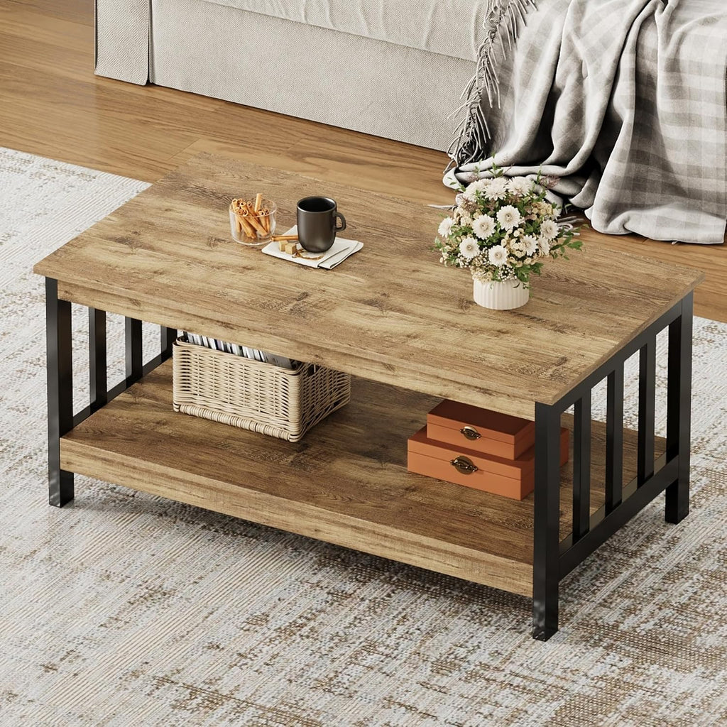 Oak Black Farmhouse Coffee Table