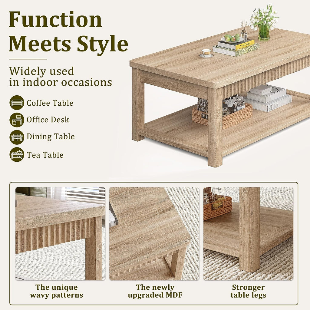 Oak Square Two-Tier Coffee Table