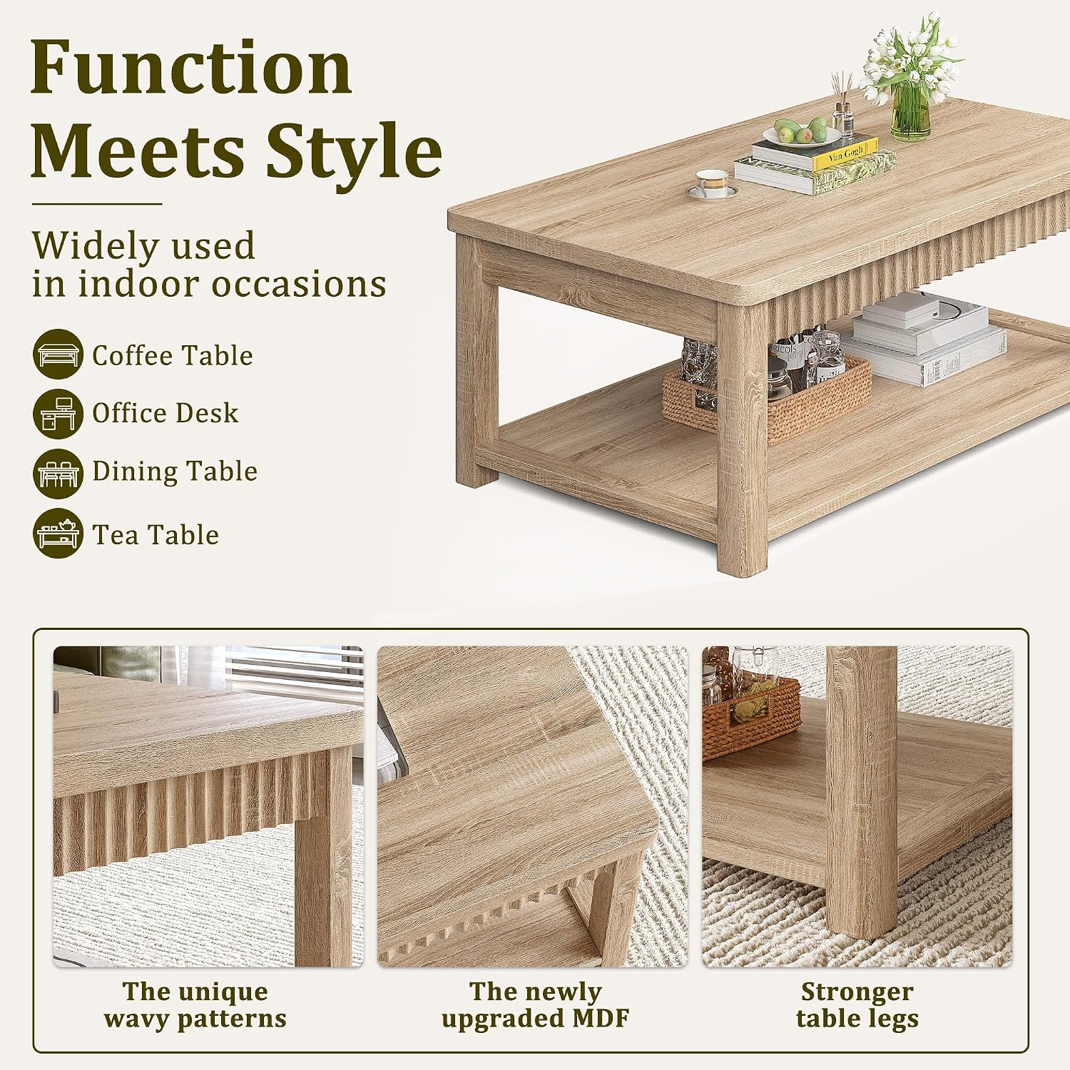 Oak Square Two-Tier Coffee Table