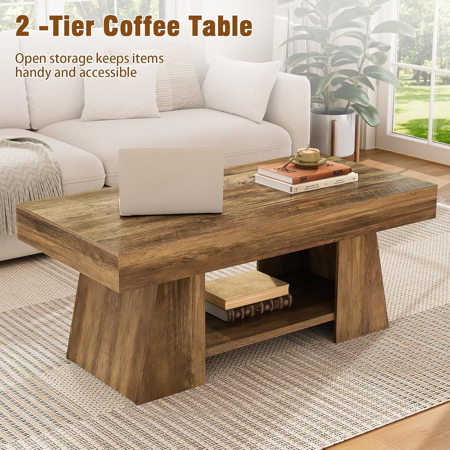 Farmhouse Wooden Storage Coffee Table