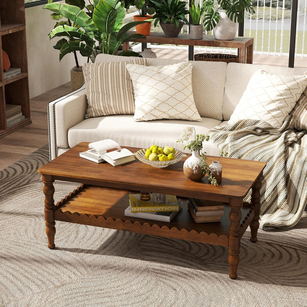 Solid Oak Farmhouse Storage Coffee Table