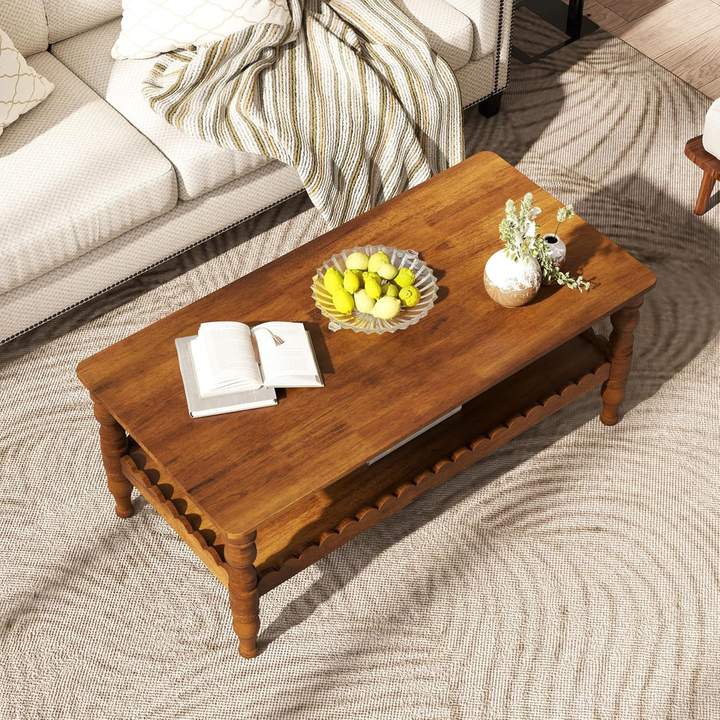 Solid Oak Farmhouse Storage Coffee Table